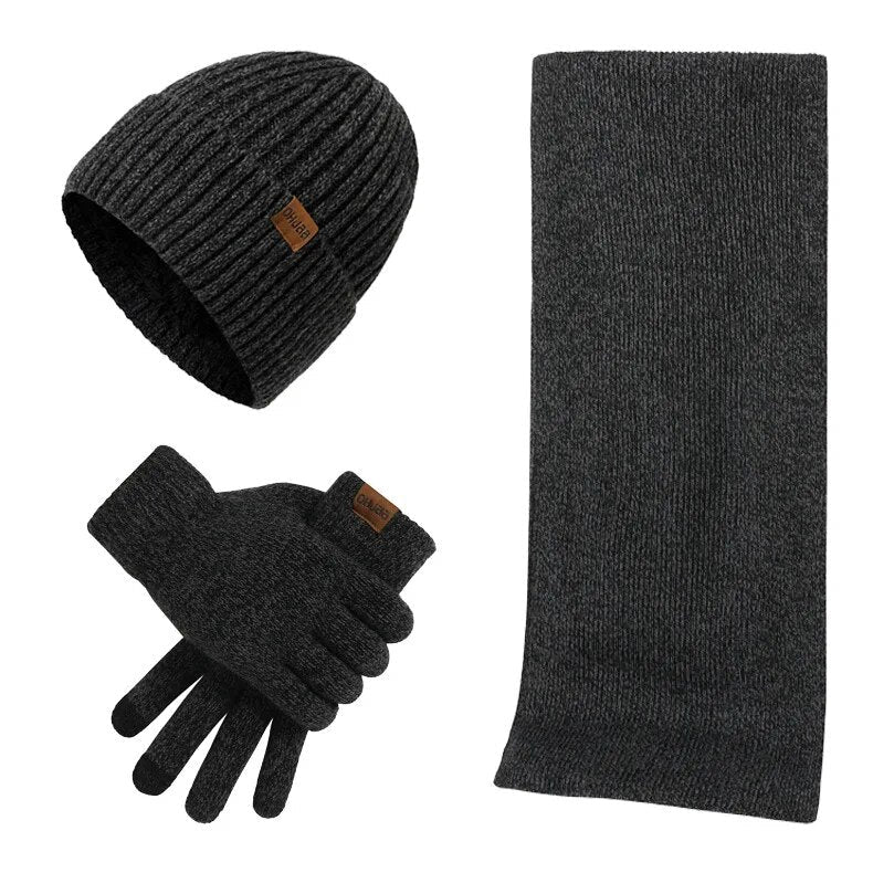 Drune - Lässiges Winterset mit Mütze, Schal und Handschuhen für Männer