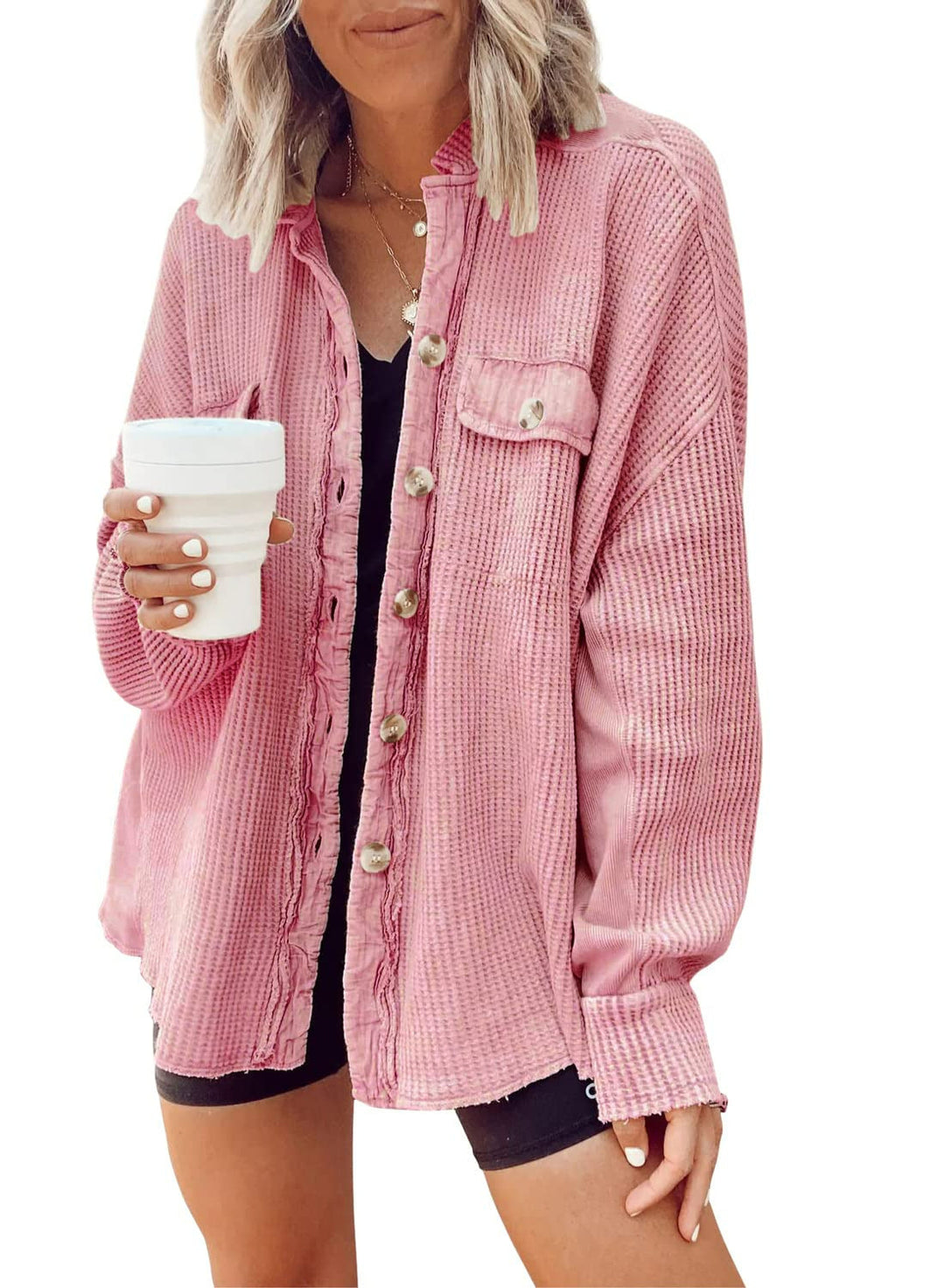 Drune | Damenhemdjacke mit Kragen, langen Ärmeln und trendigem Design