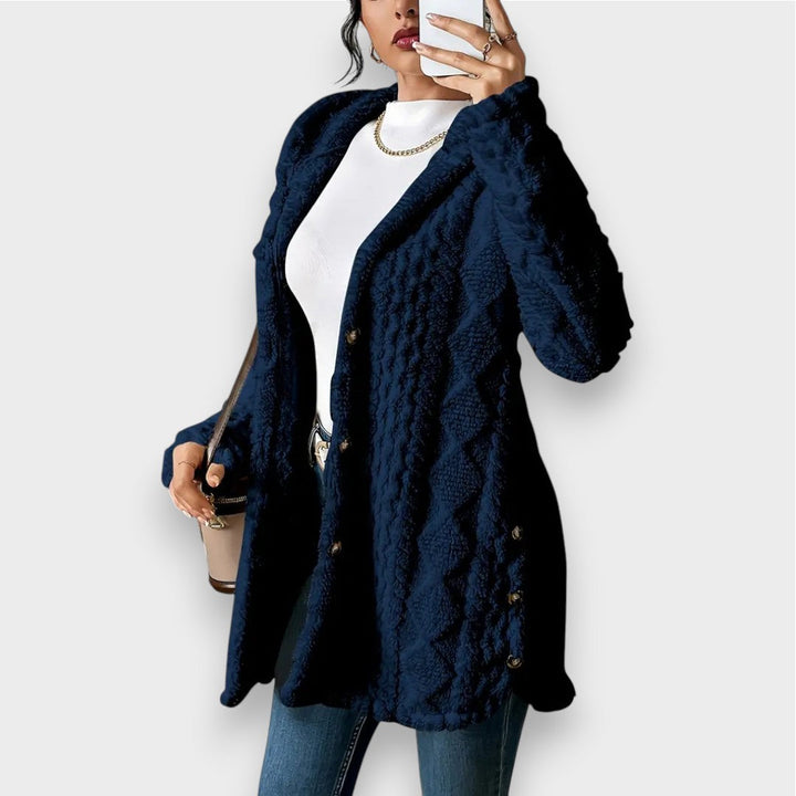 Drune | Cozy plush hooded cardigan sweater