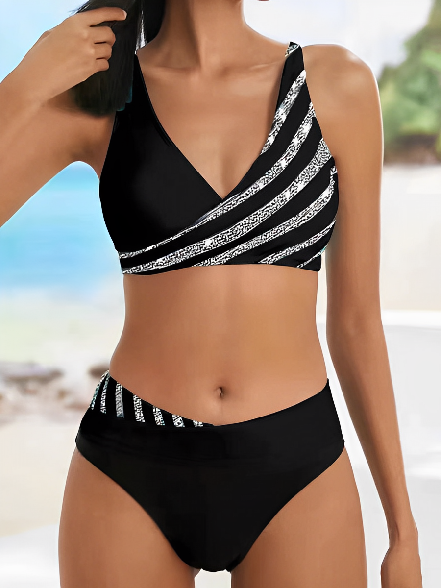 Drune - Luxuriöser gestreifter Sommerbikini