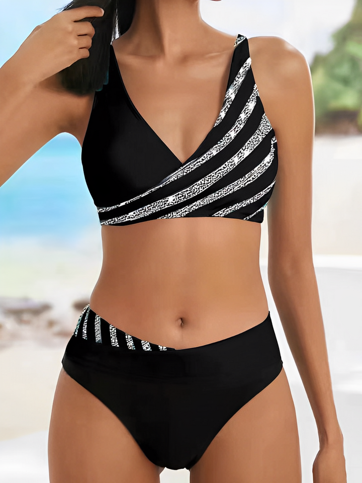 Drune - Luxuriöser gestreifter Sommerbikini