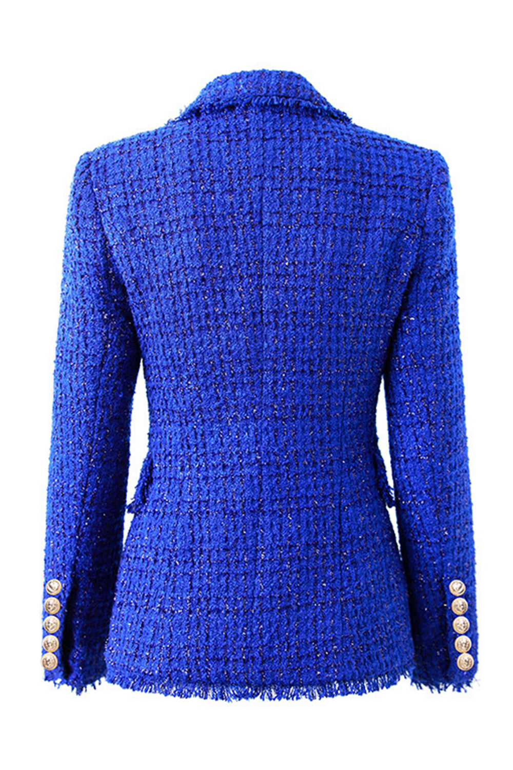 Drune | Tweed Blazer Königsblau Goldknöpfe Stilvoll und Exklusiv