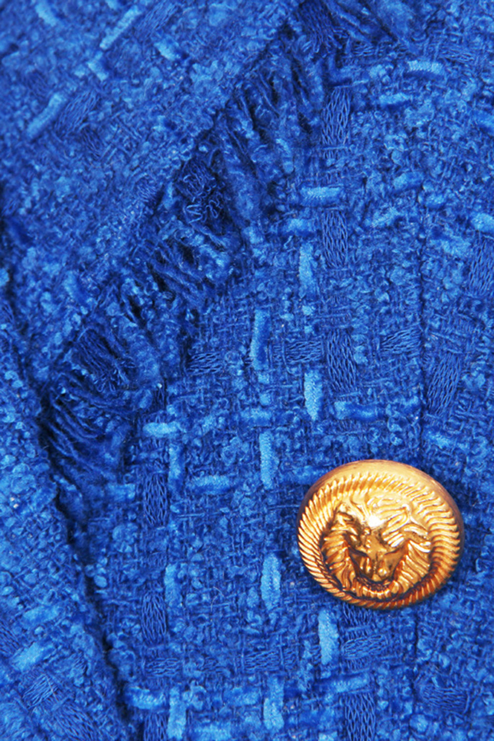 Drune | Tweed Blazer Königsblau Goldknöpfe Stilvoll und Exklusiv