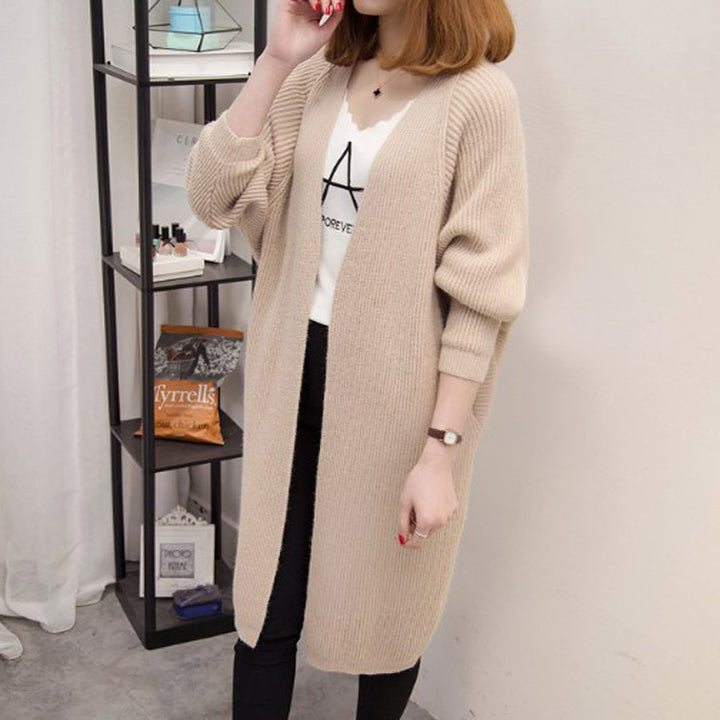 Damen lässiger Strickcardigan mit offenen Front und tiefen Taschen Drune