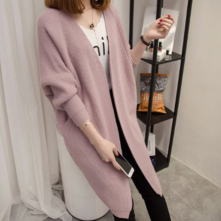 Damen lässiger Strickcardigan mit offenen Front und tiefen Taschen Drune