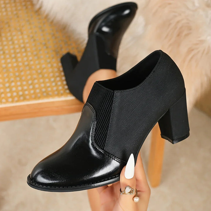 Schicke Blockstiefel mit Dual-Textur-Design und klobigem Absatz Drune Drune