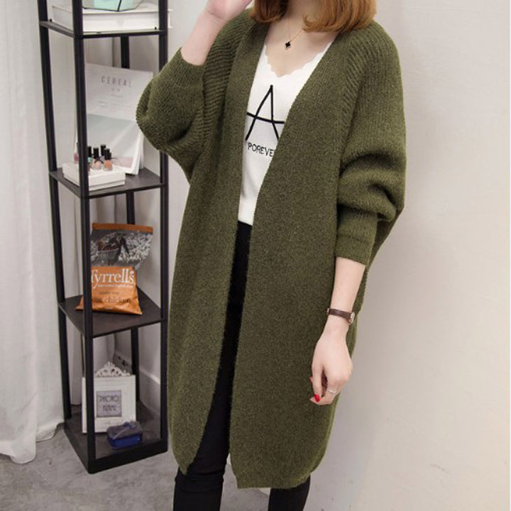 Damen lässiger Strickcardigan mit offenen Front und tiefen Taschen Drune