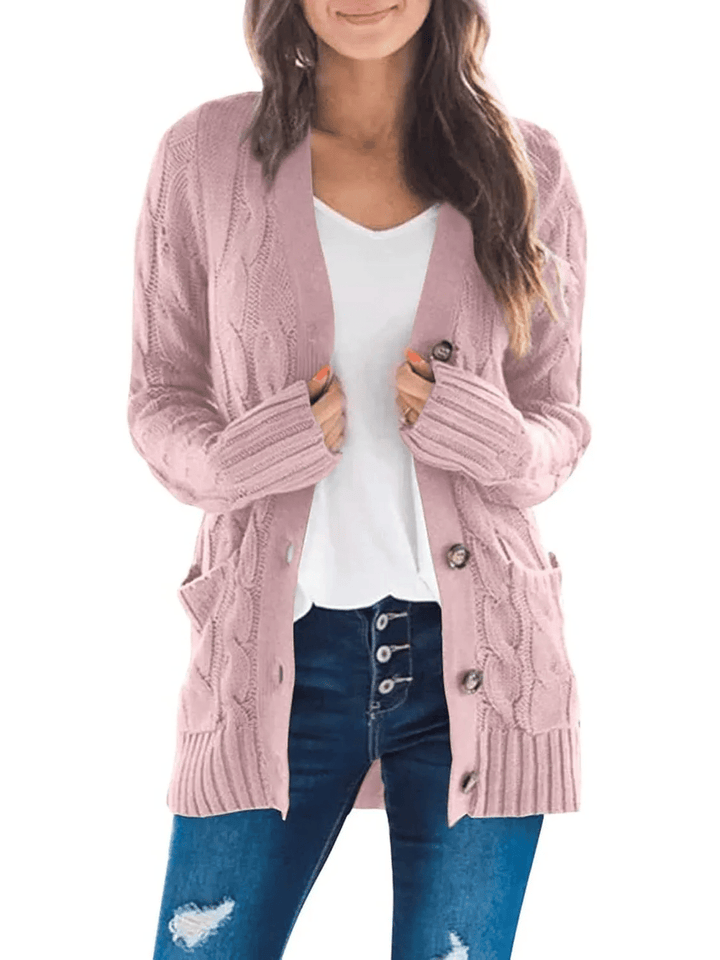 Drune | Offener Strickcardigan mit Zopfmuster