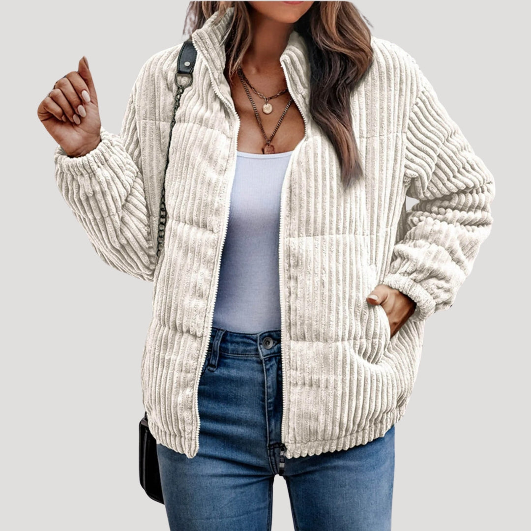 Drune | Damen Cordjacke mit Fleece-Futter Winterstil