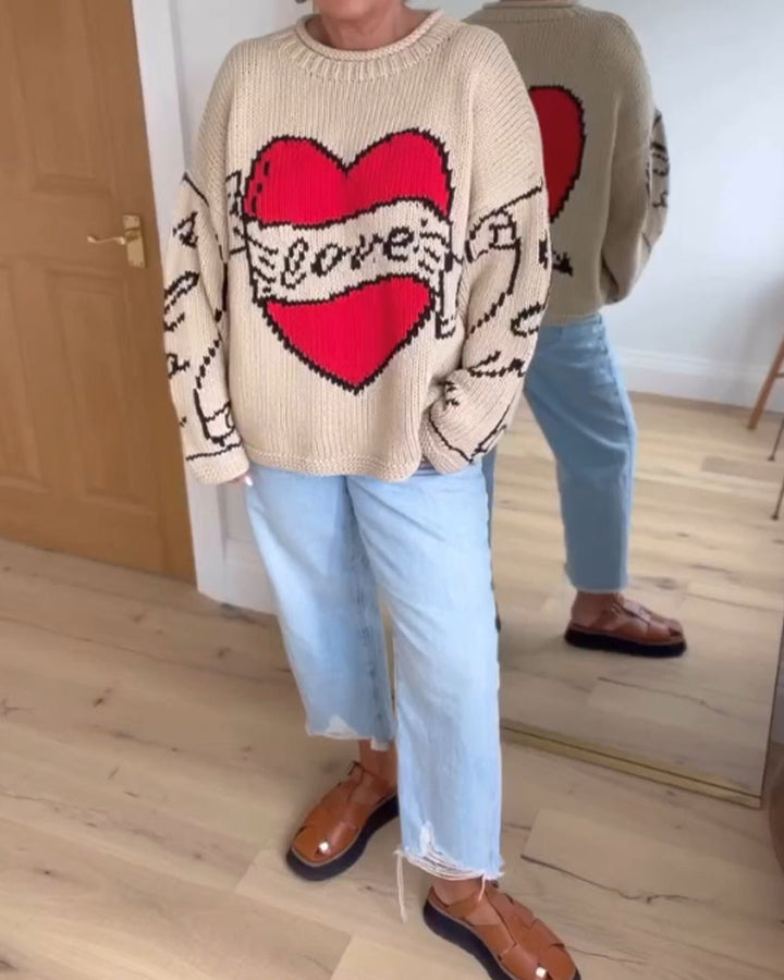 Drune | Pullover mit Liebesmuster