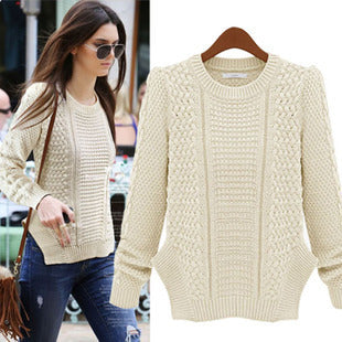 Damen Grobstrickpullover mit strukturierter Maschenoptik und lässigem Schnitt Drune