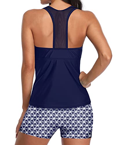 Drune | U-Neck Tankini Satz Mit Mesh Racerback Und Boyleg Shorts Für Frauen