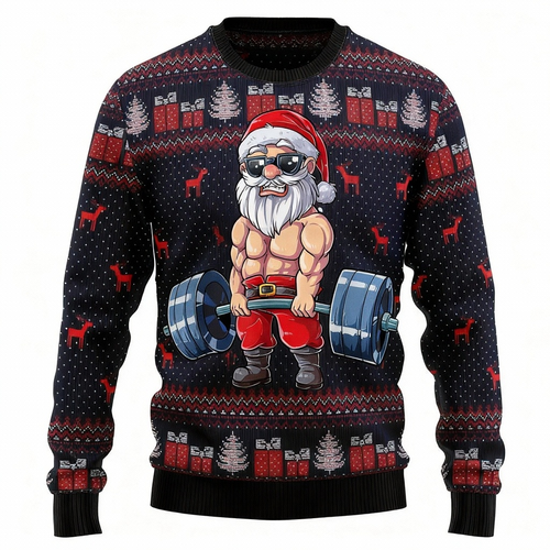 Drune | Santa Claus Druck - Feiertagsikonographie Hässlicher Pullover