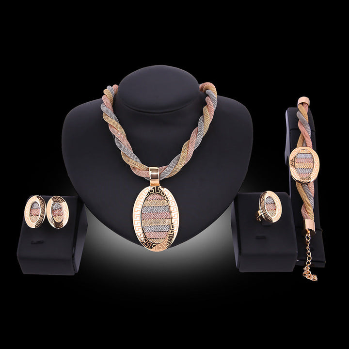 Drune-teiliges Set Halskette, Ohrringe und Armbänder