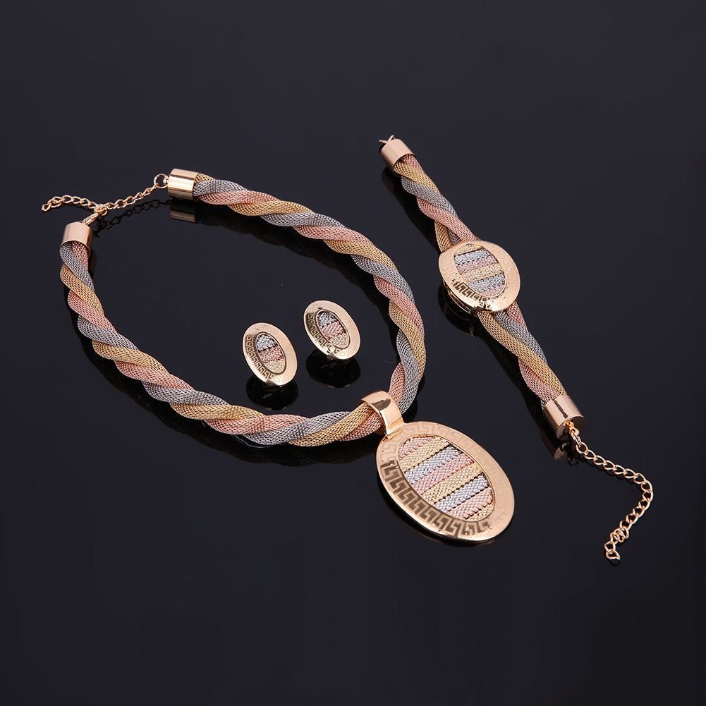 Drune-teiliges Set Halskette, Ohrringe und Armbänder