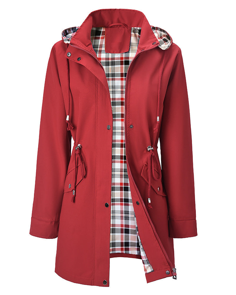 Drune | Langer Wasserdichter Trenchcoat mit Kapuze