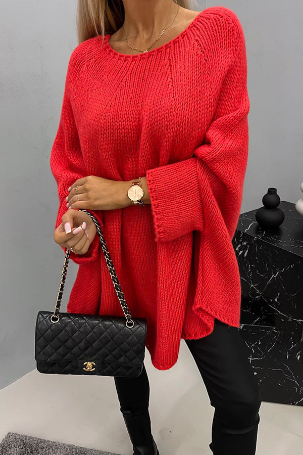 Drune | Pullover Damen - weicher Oversized-Pullover mit Fledermausärmeln