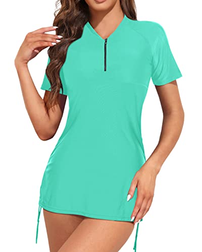Drune | Sonnengeschützter Kurzarm Rash Guard Badeanzug Für Damen