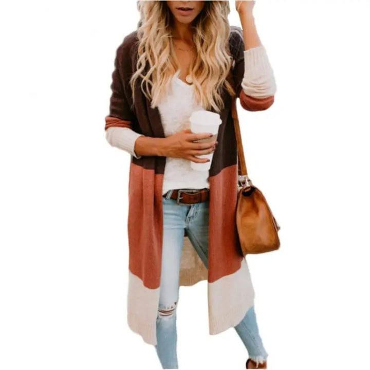 Drune | Strickjacke mit Farbblock und offener Front