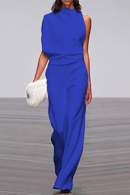 Drune | Rosiedress Ein Schulter Taille Weitbeiniges Jumpsuit