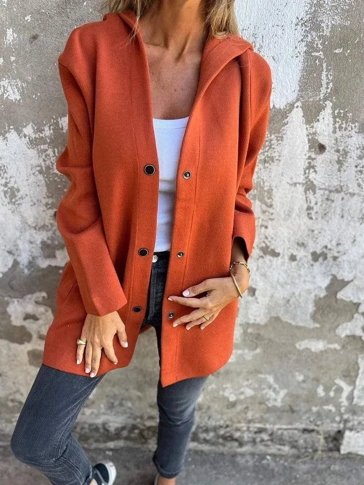 Drune | Lässiger einreihiger Cardigan mit Kapuze