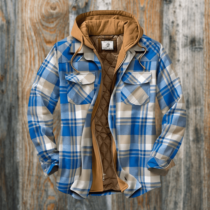 Drune | Herren Freizeit Karo-Jacke - Frühling & Herbst Reguläre Passform