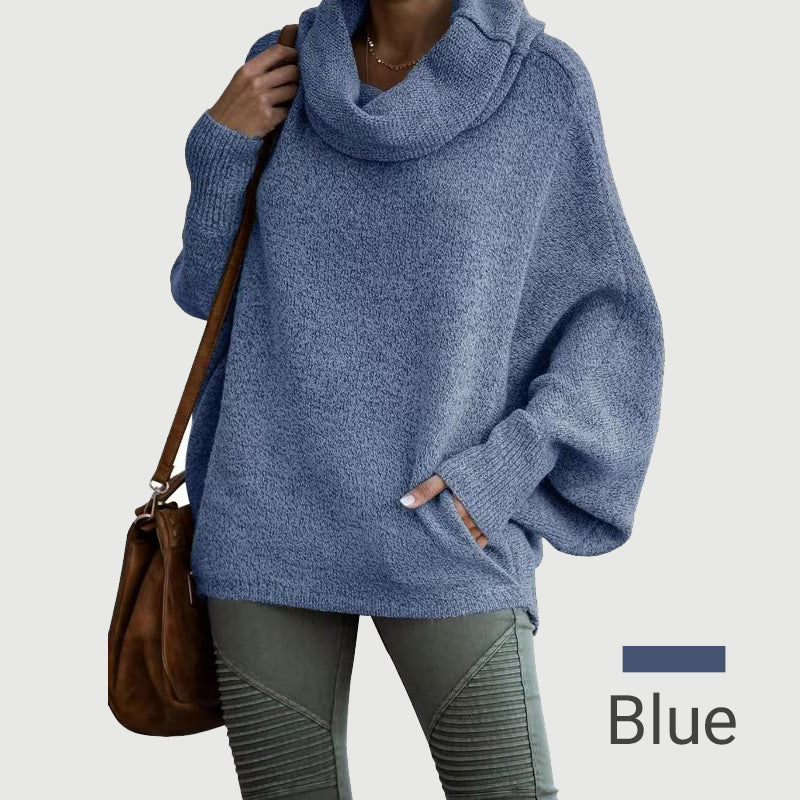Drune | Cozy batwing sweater with waterfall neckline and pockets