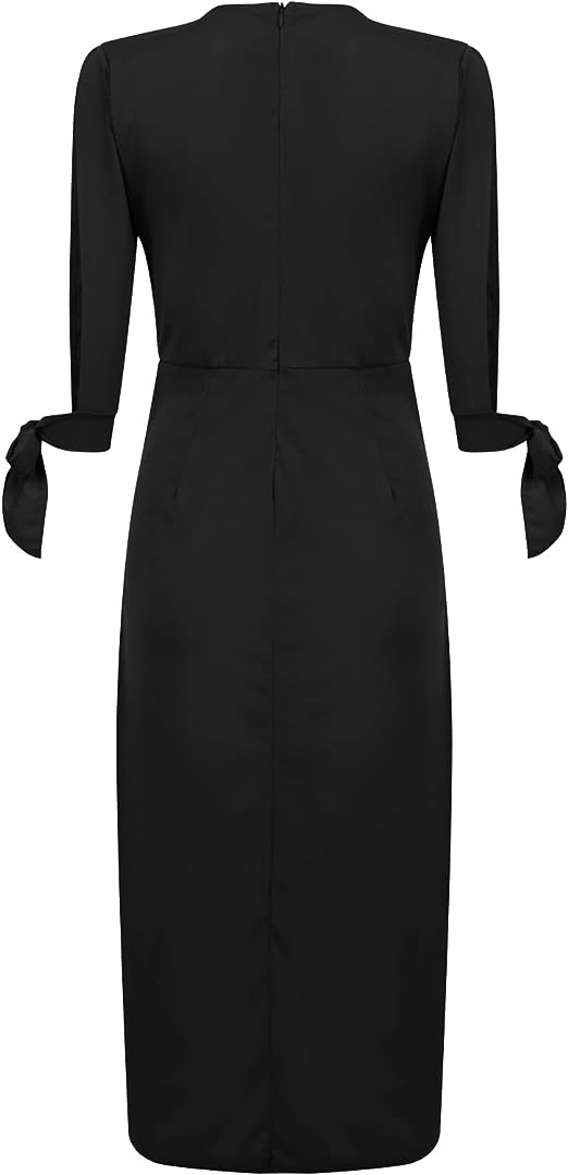 Drune Midi-Kleid | Frühlings-Blumendruck mit Aussparungen und langen Ärmeln für Damen