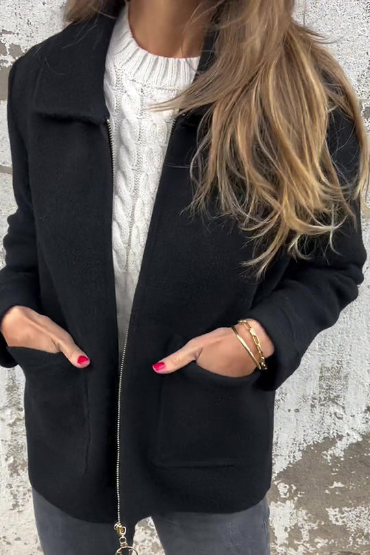 Drune | Farbe Revers Reißverschluss Tasche Freizeitjacke