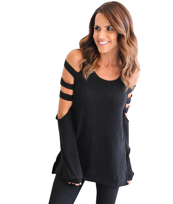 Damen Freizeitlicher Cut-Out Pullover mit lässigem Schnitt Drune