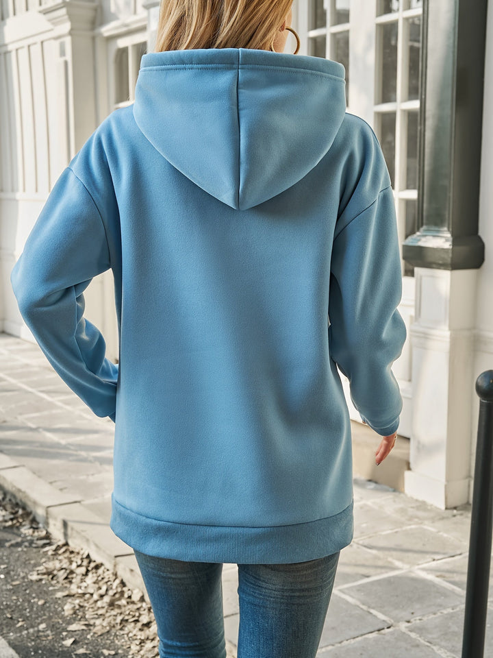 Drune | Hoodie mit Druck Baumwollmischung Lässiger Stil