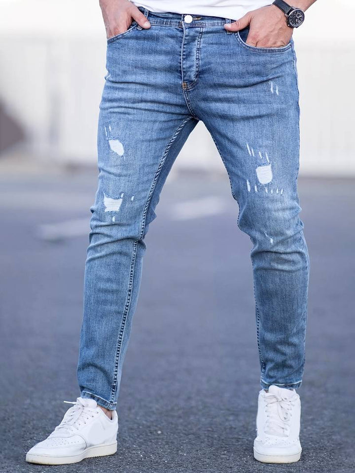 Drune | Skinny Fit Jeans mit Rissen - Stretch Denim Hose für Alltag & Streetwear Style