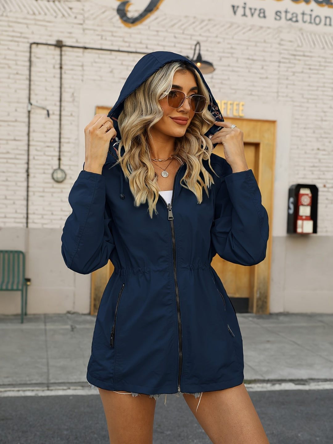 Drune | Sommerjacke mit Kapuze und floralem Druck