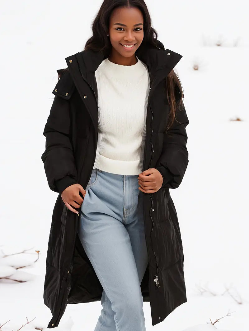 Drune | lange Winterjacke mit Kapuze für Damen – isolierend und bequem
