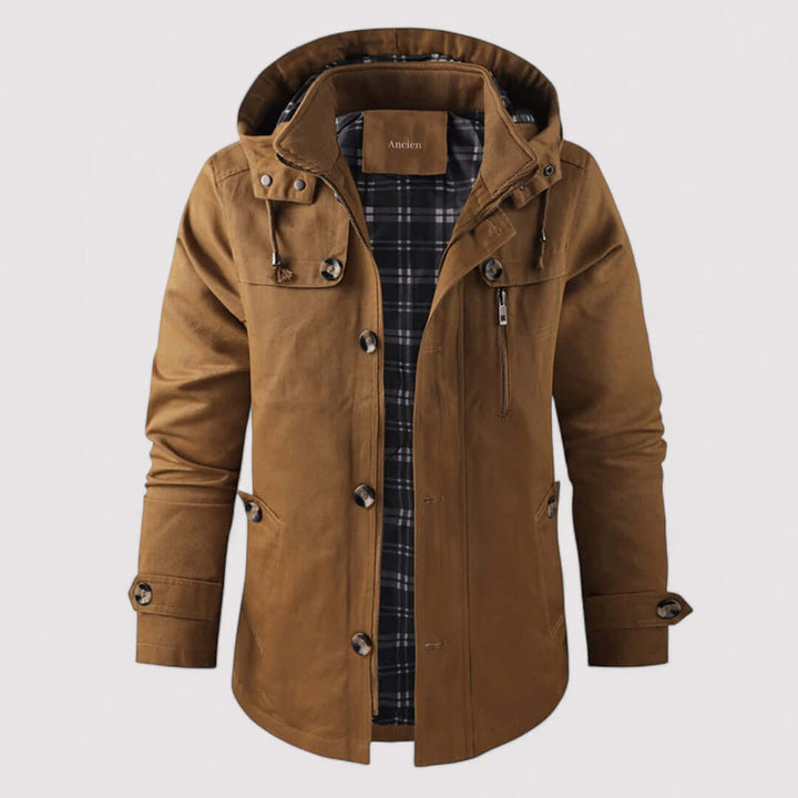 Drune | Herren wasserdichte Winterjacke mit Kapuze