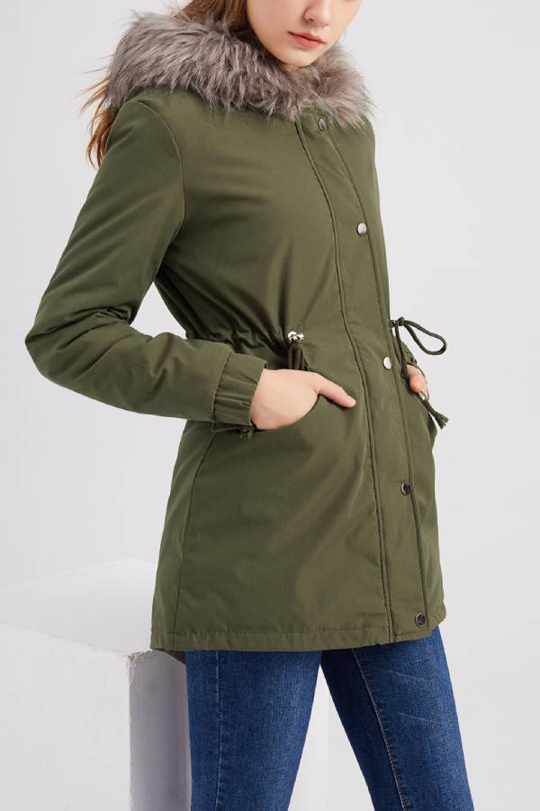 Drune | Winter warmer Fleece-Mantel mit Baumwoll-Steppjacke