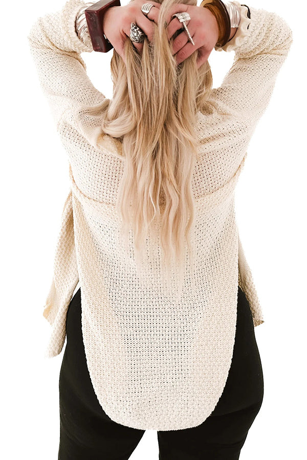 Drune | Cozy knitted mid-length cardigan with long sleeves