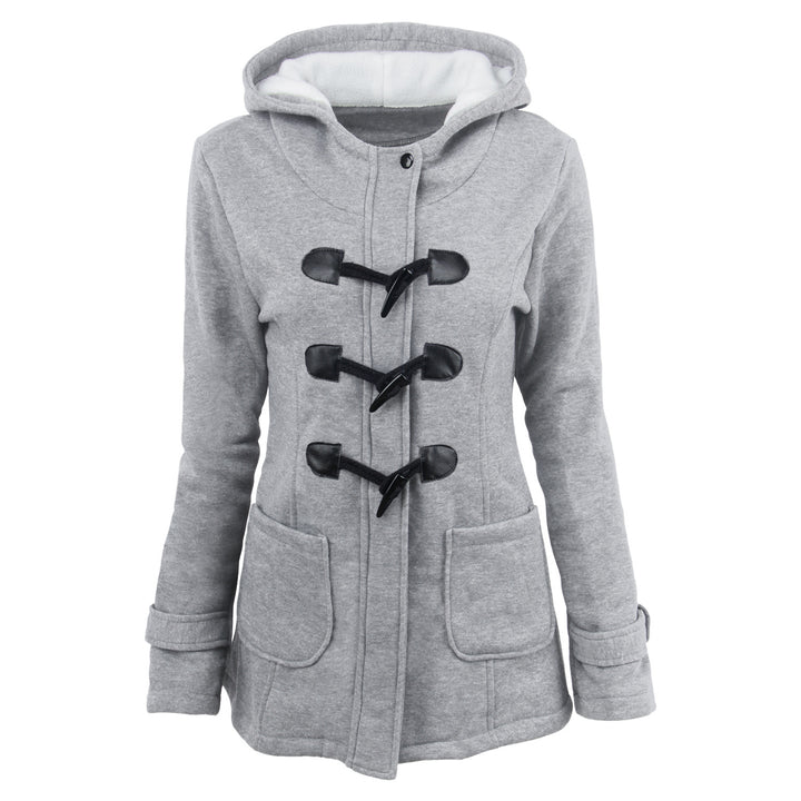 Damen Dufflecoat mit Kapuze und praktischen Taschen Drune