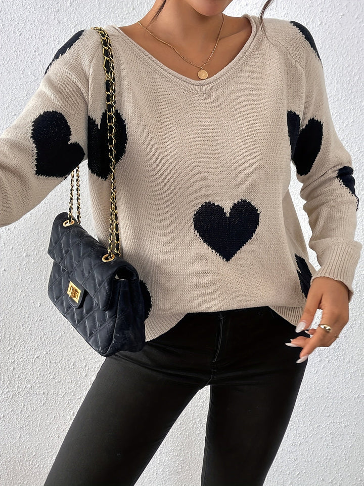 Drune | Pullover mit Herzmuster für romantischen Winterstil