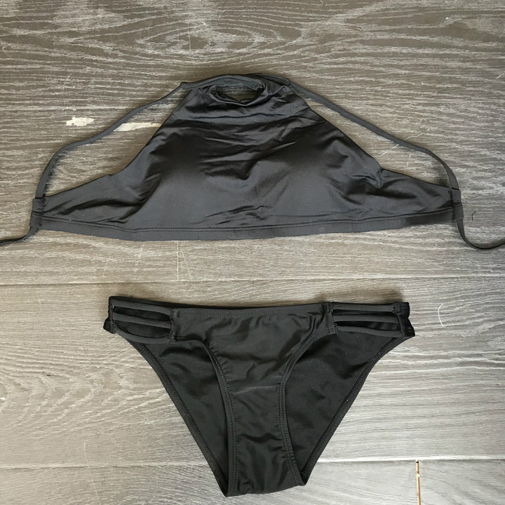 Damen Sportliches Bikini-Set mit Hochkragen und seitlichen Cut-Outs Drune
