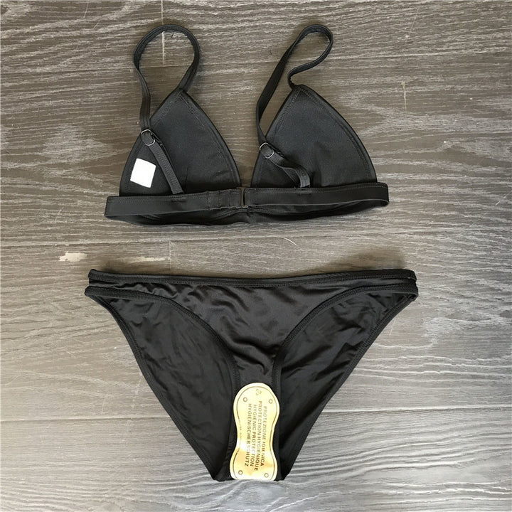 Damen Triangel-Bikini-Set mit modischem Kontrast Drune