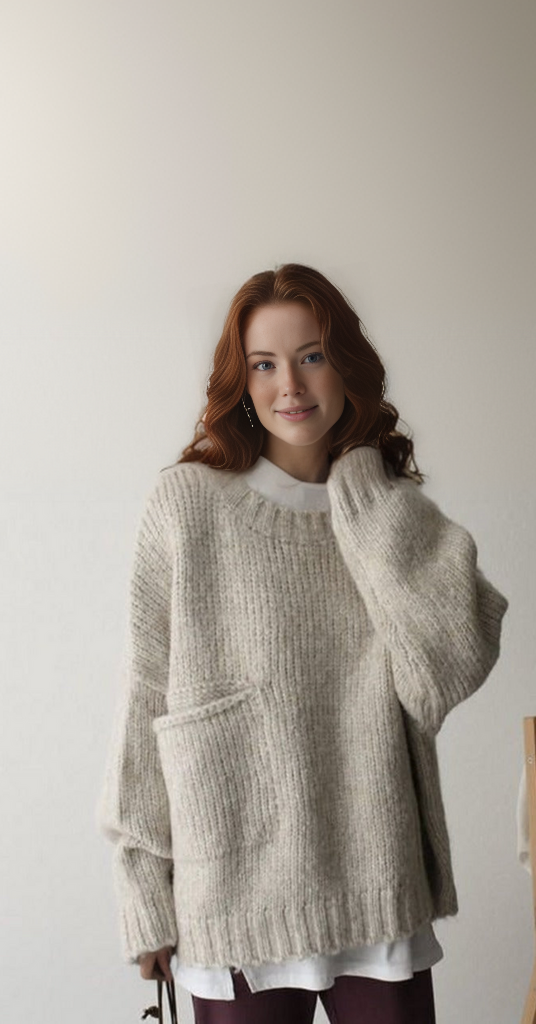 Drune | Übergroßer Strickpullover mit Tasche