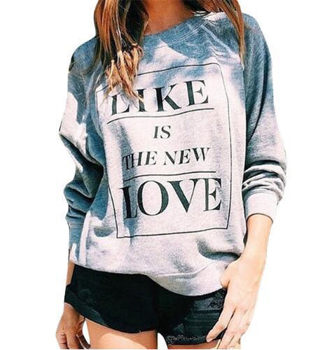 Damen Sweatshirt mit kreativem Schriftzug und lässiger Passform Drune