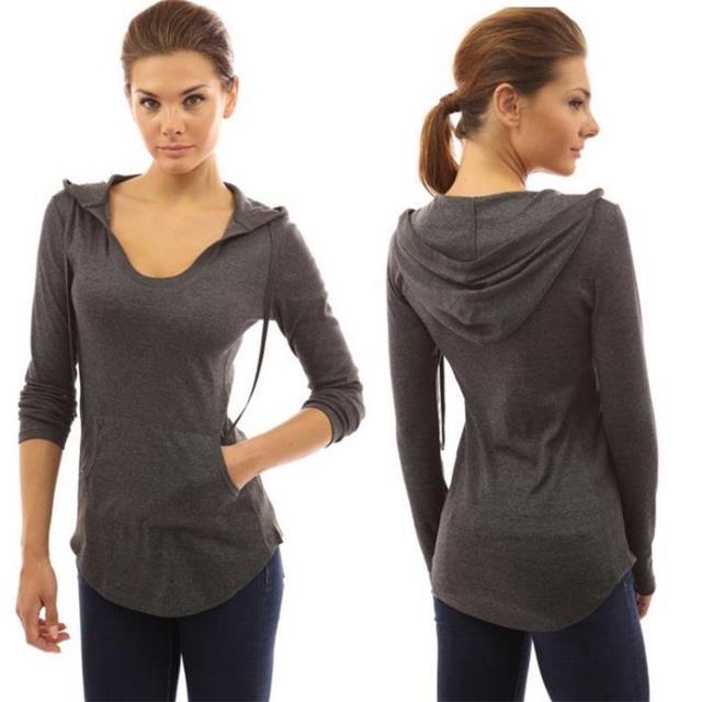 Damen Freizeitpullover mit tiefem V-Ausschnitt und hüftlangem Schnitt Drune