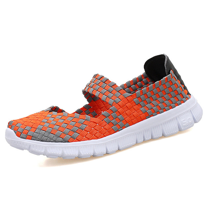 Damen nan elastischer Mary-Jane-Riemchen-Komfortschuh mit gewebtem Stretch-Obermaterial und flexibler Leichtsohle Drune