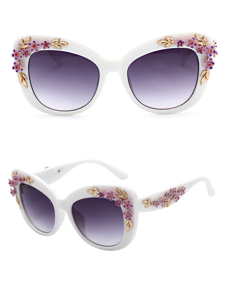 Drune | Exquisite Damen Sonnenbrille Mit Blumenmuster