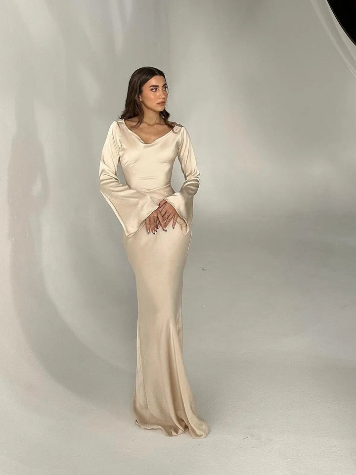 Drune | Fließendes Maxi Kleid Mit Langen Ärmeln Für Damen