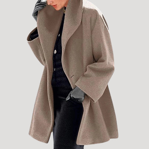 Drune | Damen Wollmantel oversized Wickel Winterjacke