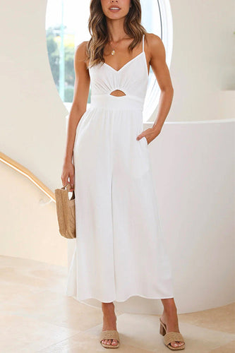Drune | Cut Out Taille Breiter Bein Cami Jumpsuit