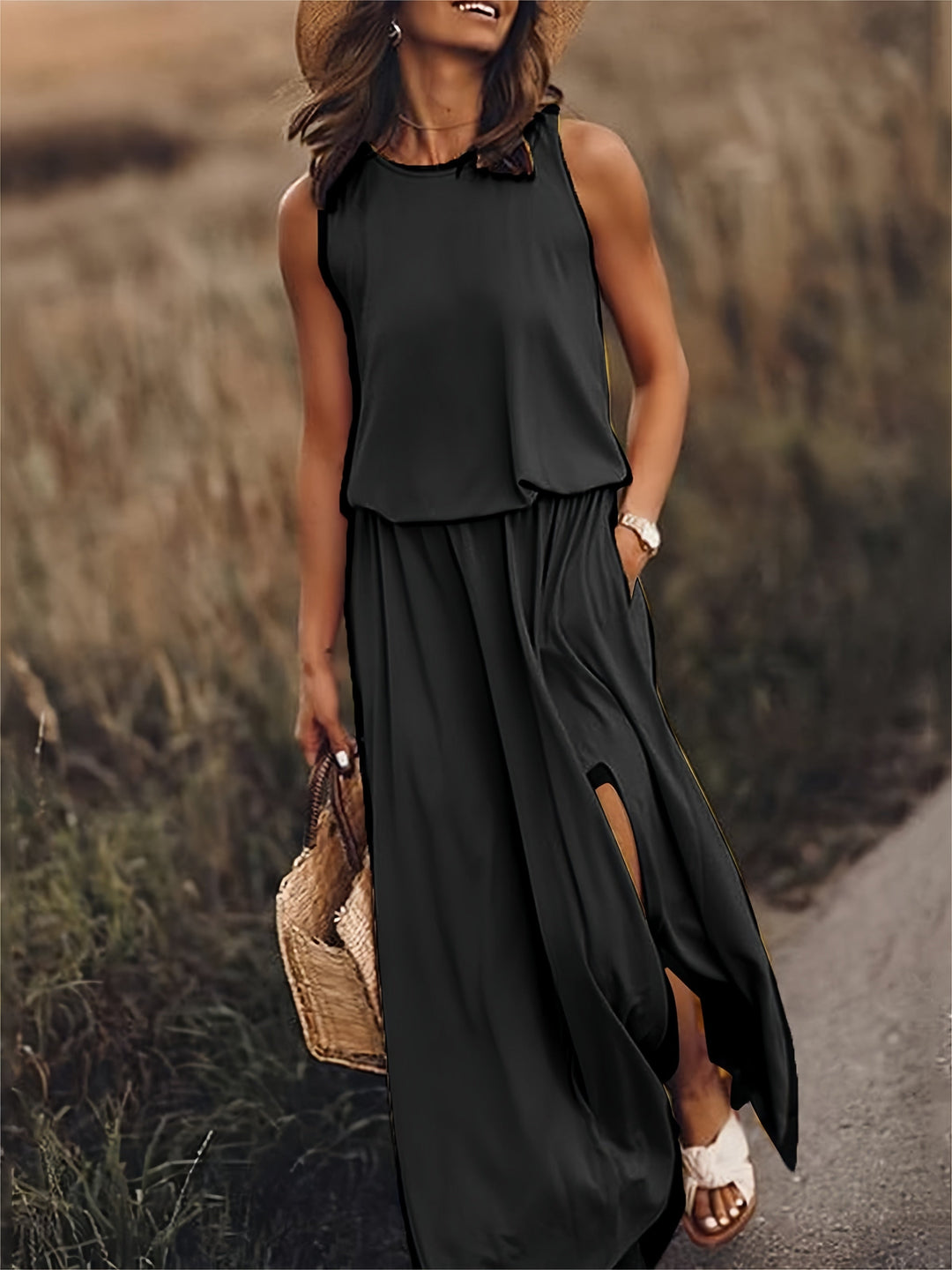 Drune | Schlichtes Boho Maxikleid Aus Modal Für Damen